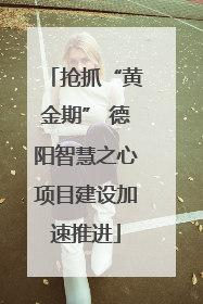 抢抓“黄金期” 德阳智慧之心项目建设加速推进